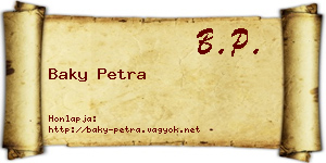 Baky Petra névjegykártya