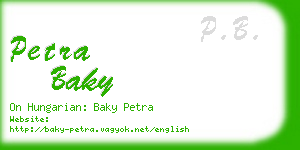 petra baky business card